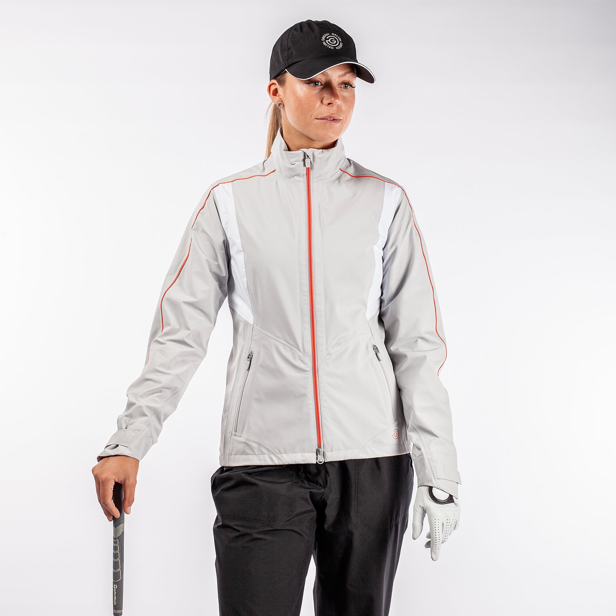Galvin Green Ally Paclite Gore-Tex Ladies Waterproof Golf Jacket Cool Grey/White/Coral